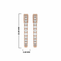 1 CT. Round Diamond Lab Created Eternity Hoop Earrings