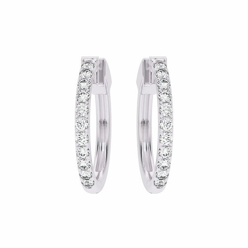 1 CT. Round Diamond Lab Created Eternity Hoop Earrings