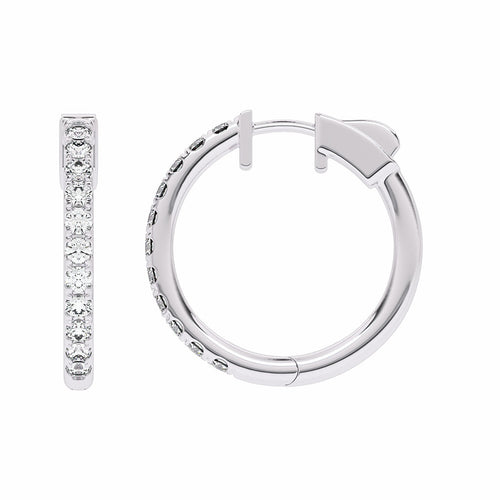 1 CT. Round Diamond Lab Created Eternity Hoop Earrings