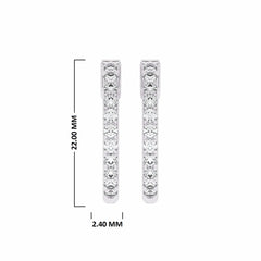 1 CT. Round Diamond Lab Created Eternity Hoop Earrings