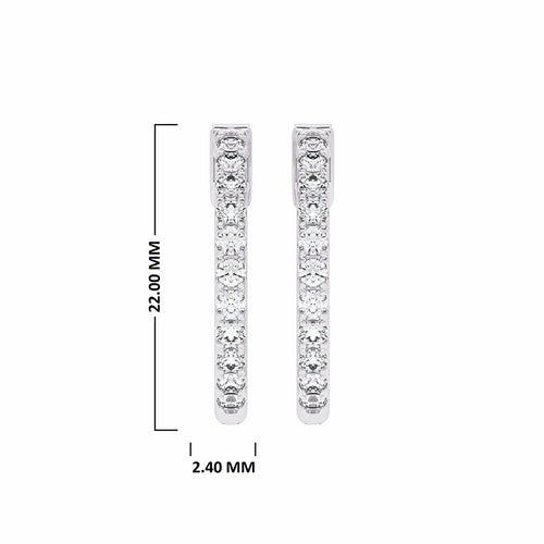 1 CT. Round Diamond Lab Created Eternity Hoop Earrings