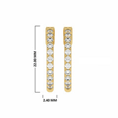 1 CT. Round Diamond Lab Created Eternity Hoop Earrings