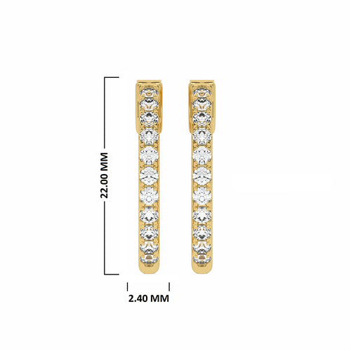 1 CT. Round Diamond Lab Created Eternity Hoop Earrings