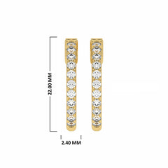 1 CT. Round Diamond Lab Created Eternity Hoop Earrings