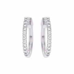 1 CT. Round Diamond Eternity Hoop Earrings