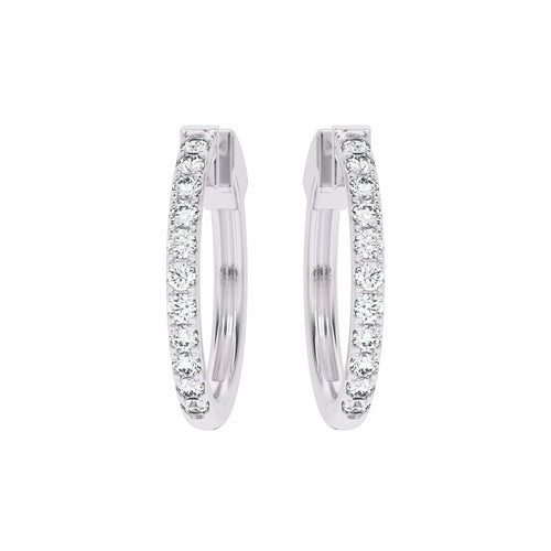 1 CT. Round Diamond Eternity Hoop Earrings