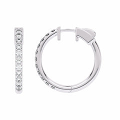 1 CT. Round Diamond Eternity Hoop Earrings