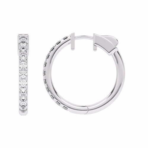 1 CT. Round Diamond Eternity Hoop Earrings
