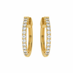 1 CT. Round Diamond Eternity Hoop Earrings