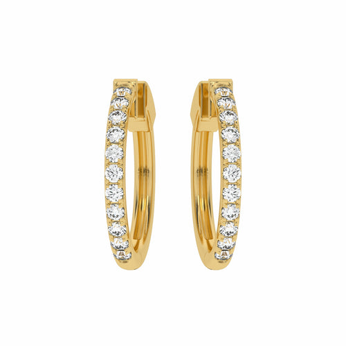 1 CT. Round Diamond Eternity Hoop Earrings