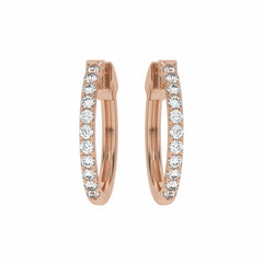 1 CT. Round Diamond Eternity Hoop Earrings