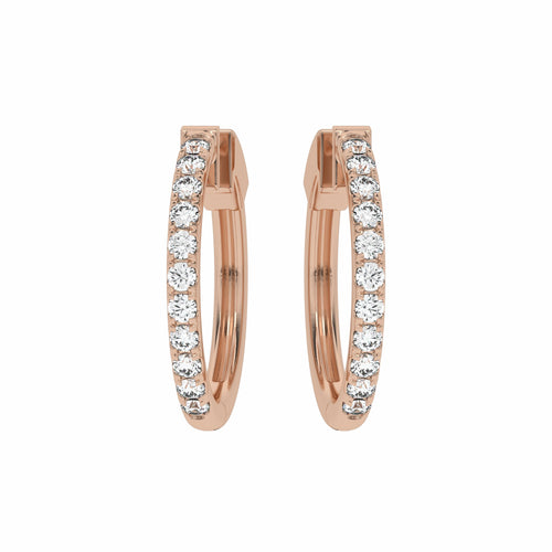 1 CT. Round Diamond Eternity Hoop Earrings