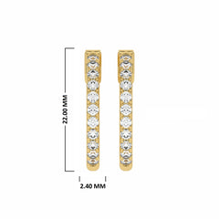 1 CT. Round Diamond Eternity Hoop Earrings