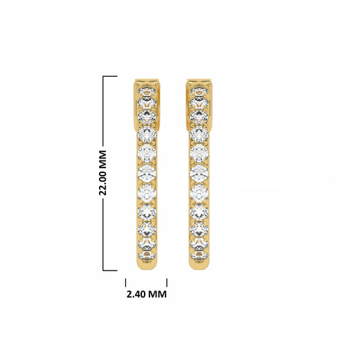 1 CT. Round Diamond Eternity Hoop Earrings