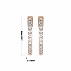 1 CT. Round Diamond Eternity Hoop Earrings