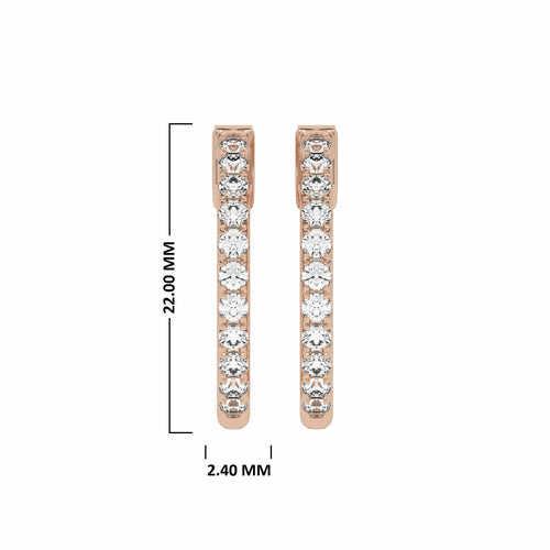 1 CT. Round Diamond Eternity Hoop Earrings