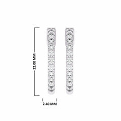 1 CT. Round Diamond Eternity Hoop Earrings