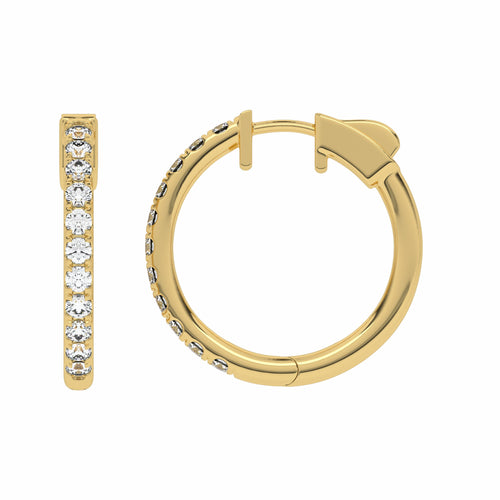 1 CT. Round Diamond Eternity Hoop Earrings
