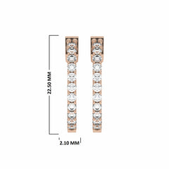 1 1/2 CT. Round Lab Created Diamond Inside Out Hoop Earrings