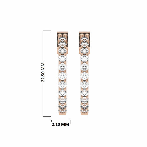 1 1/2 CT. Round Lab Created Diamond Inside Out Hoop Earrings