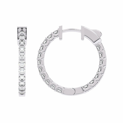 1 1/2 CT. Round Lab Created Diamond Inside Out Hoop Earrings