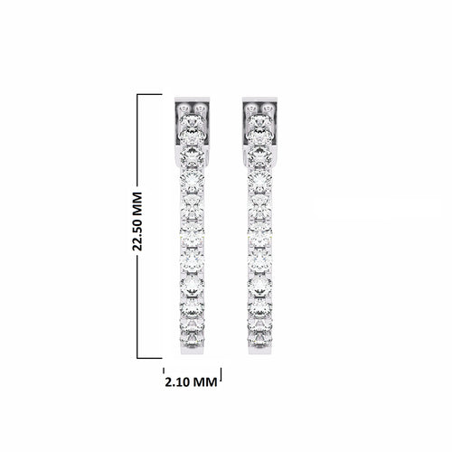 1 1/2 CT. Round Lab Created Diamond Inside Out Hoop Earrings