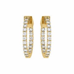 1 1/2 CT. Round Lab Created Diamond Inside Out Hoop Earrings