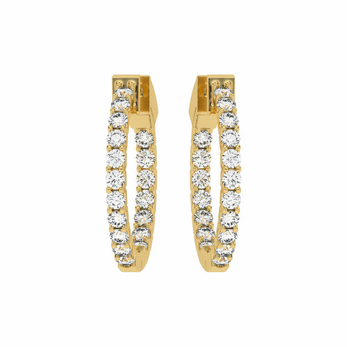 1 1/2 CT. Round Lab Created Diamond Inside Out Hoop Earrings