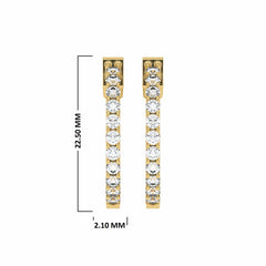 1 1/2 CT. Round Lab Created Diamond Inside Out Hoop Earrings