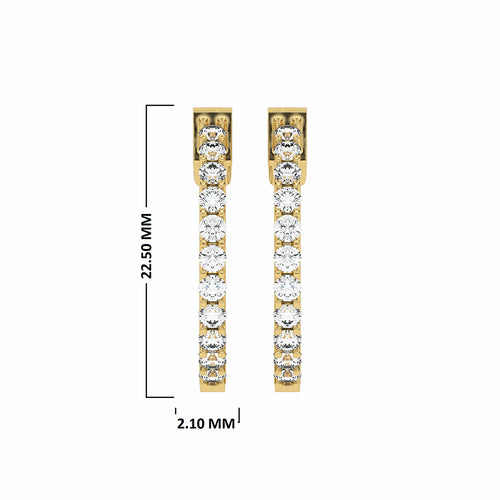 1 1/2 CT. Round Lab Created Diamond Inside Out Hoop Earrings
