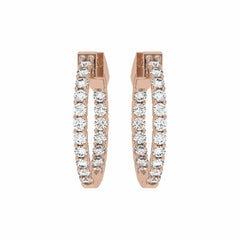 1 1/2 CT. Round Lab Created Diamond Inside Out Hoop Earrings
