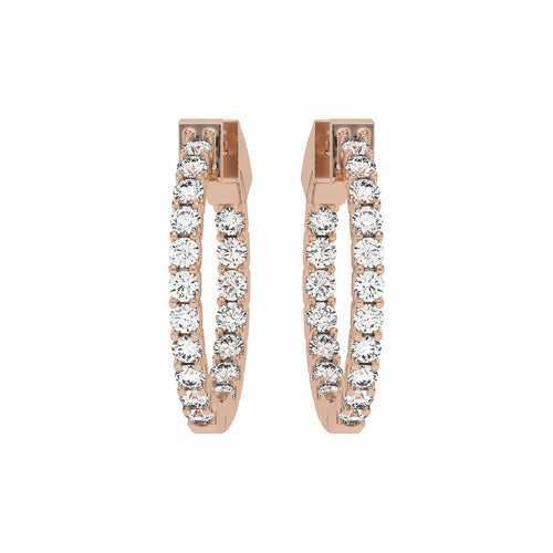 1 1/2 CT. Round Lab Created Diamond Inside Out Hoop Earrings