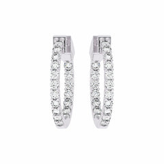 1 1/2 CT. Round Lab Created Diamond Inside Out Hoop Earrings