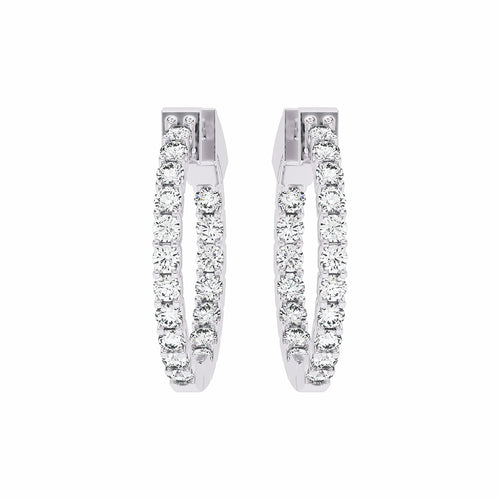 1 1/2 CT. Round Lab Created Diamond Inside Out Hoop Earrings