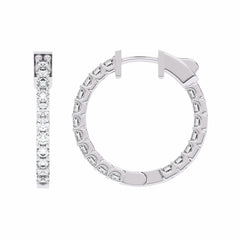 1 1/2 CT. Round Lab Created Diamond Inside Out Hoop Earrings