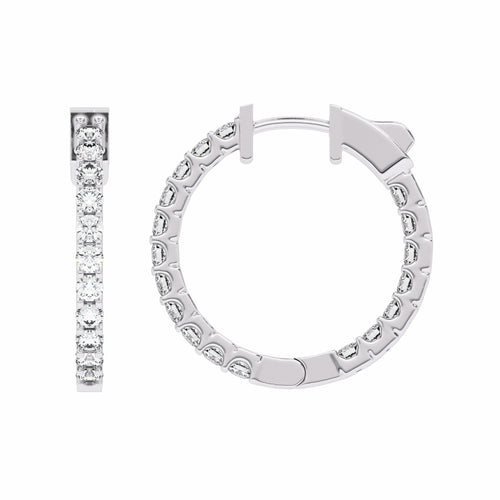 1 1/2 CT. Round Lab Created Diamond Inside Out Hoop Earrings