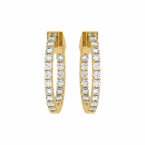 1 1/2 CT. Round Lab Created Diamond Inside Out Hoop Earrings