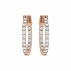 1 1/2 CT. Round Diamond Inside Out Hoop Earrings
