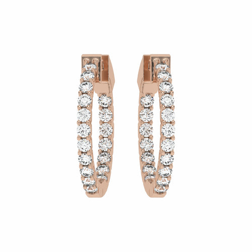 1 1/2 CT. Round Lab Created Diamond Inside Out Hoop Earrings