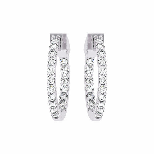 1 1/2 CT. Round Lab Created Diamond Inside Out Hoop Earrings