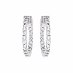 1 1/2 CT. Round Lab Created Diamond Inside Out Hoop Earrings