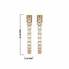 1 1/2 CT. Round Lab Created Diamond Inside Out Hoop Earrings