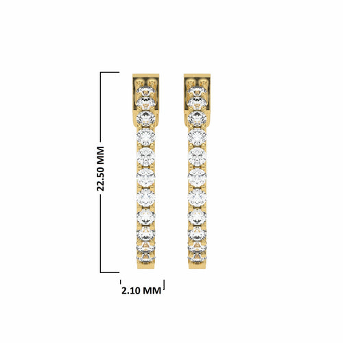 1 1/2 CT. Round Lab Created Diamond Inside Out Hoop Earrings