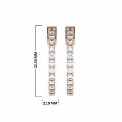 1 1/2 CT. Round Lab Created Diamond Inside Out Hoop Earrings