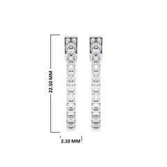 1 1/2 CT. Round Lab Created Diamond Inside Out Hoop Earrings