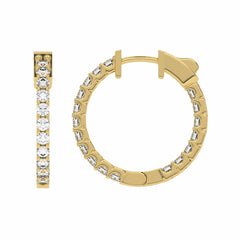 1 1/2 CT. Round Lab Created Diamond Inside Out Hoop Earrings