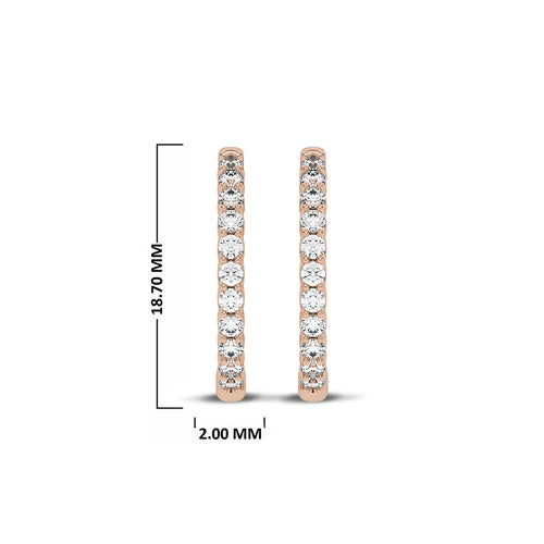 1/2 CT. Round Lab Created Diamond Eternity Hoop Earrings