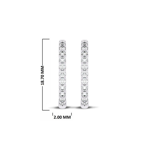 1/2 CT. Round Lab Created Diamond Eternity Hoop Earrings