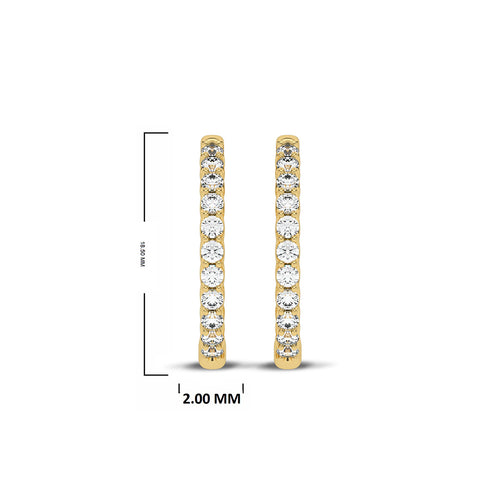 1/2 CT. Round Lab Created Diamond Eternity Hoop Earrings