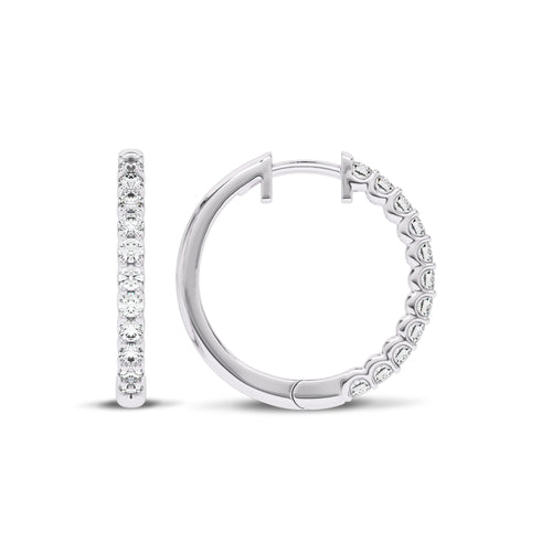 1/2 CT. Round Lab Created Diamond Eternity Hoop Earrings
